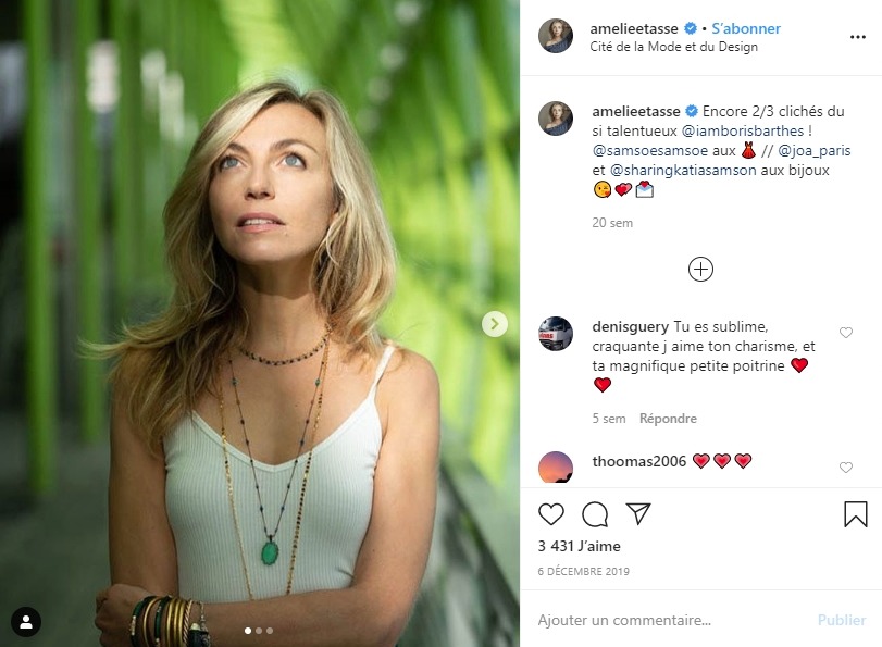 Amélie Etasse sur Instagram