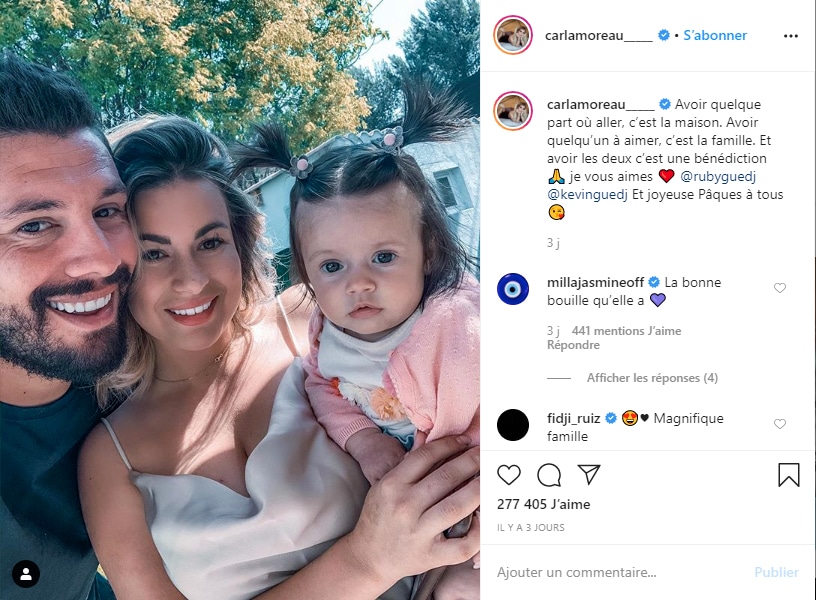 Carla Moreau et sa famille