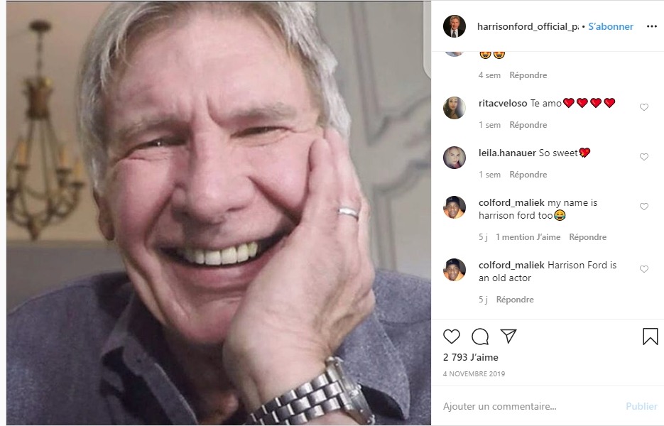 Harrison Ford sur Instagram