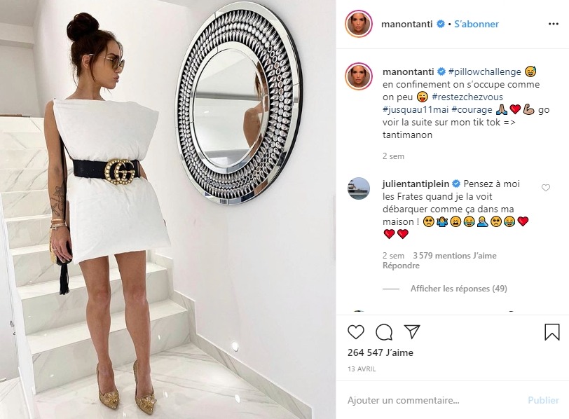 Manon Marsault fait le pillow challenge