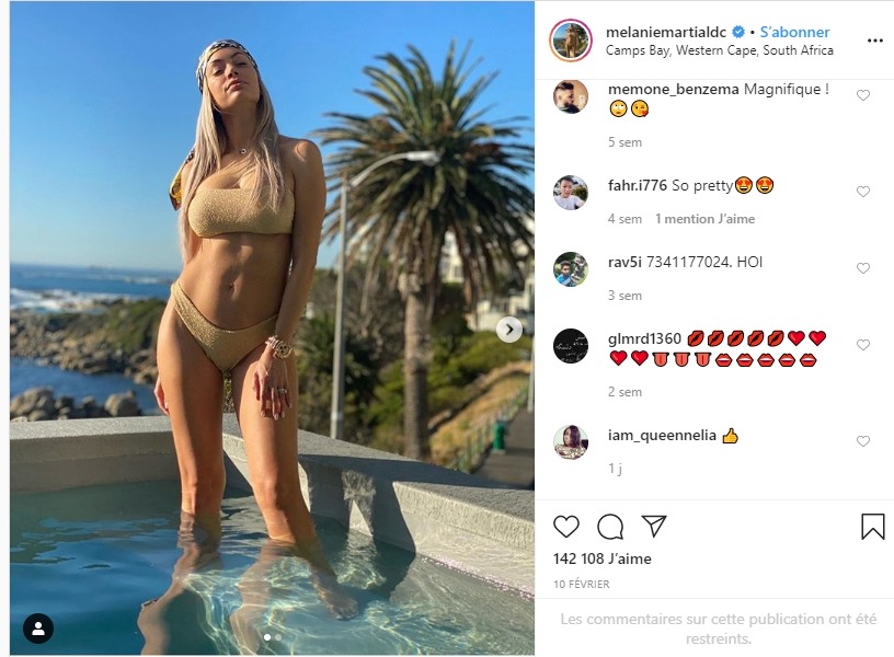 Mélanie Da Cruz sur instagram