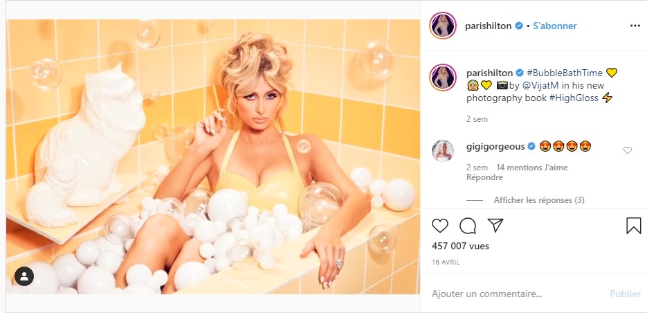 Paris Hilton sur Instagram