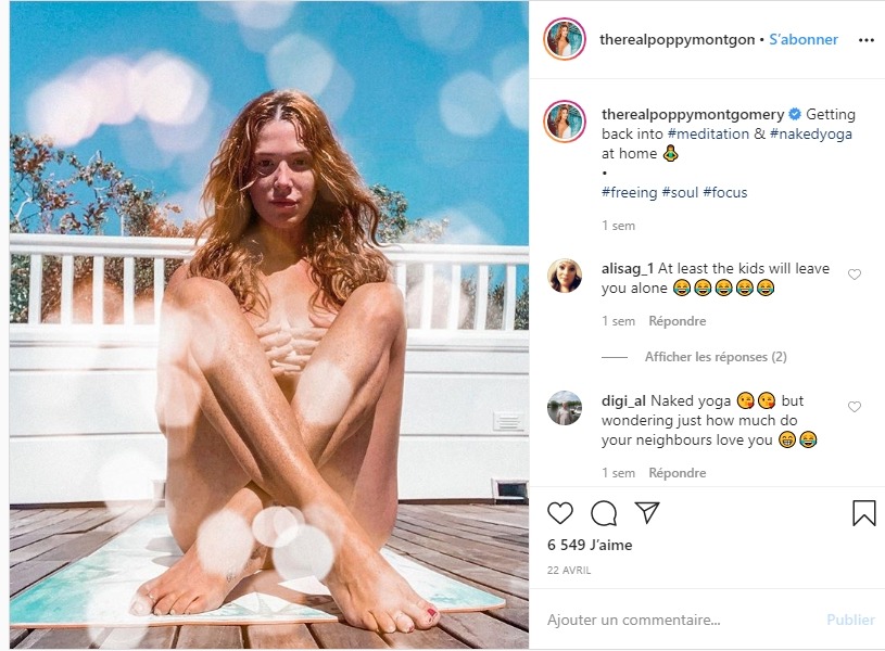 Poppy Montgomery nue sur Instagram