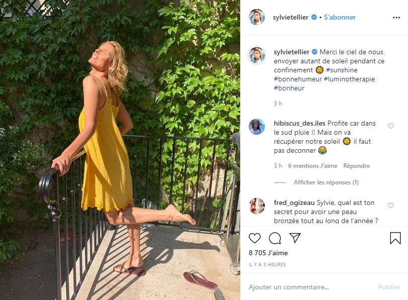 Sylvie Tellier sur Instagram