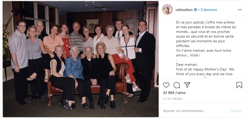 Céline Dion sur instagram
