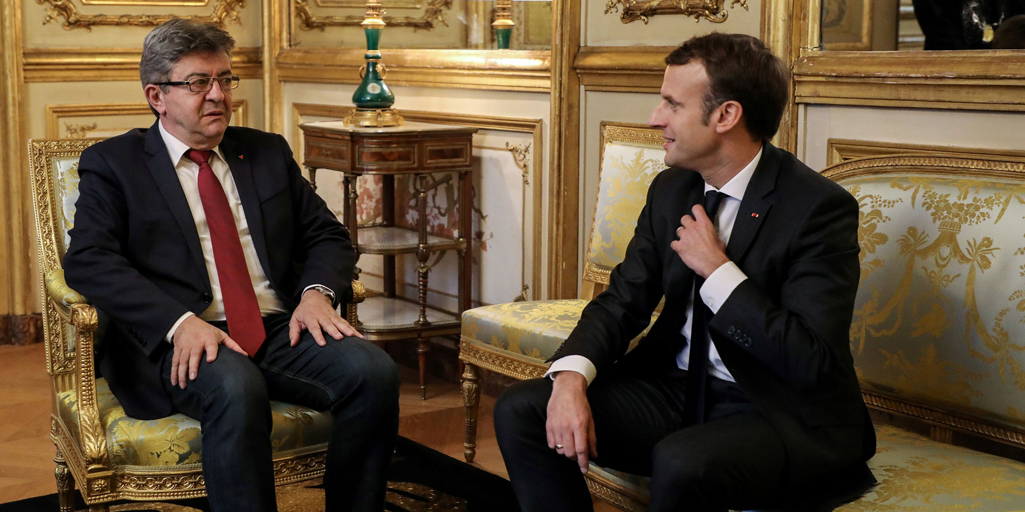 Jean-Luc Mélenchon et Emmanuel Macron