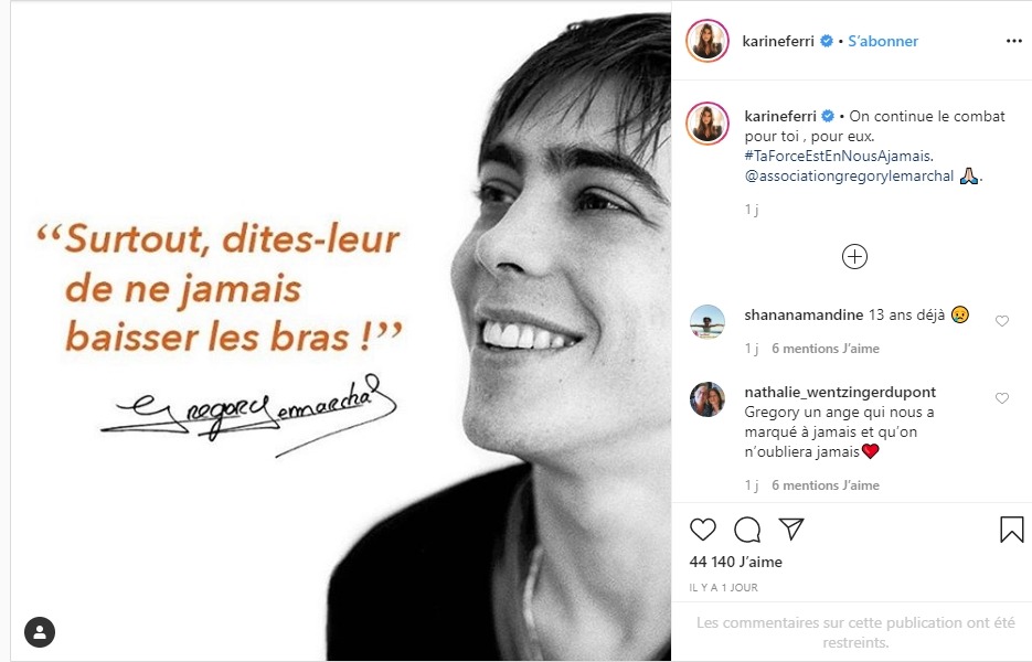 Karine Ferri sur instagram