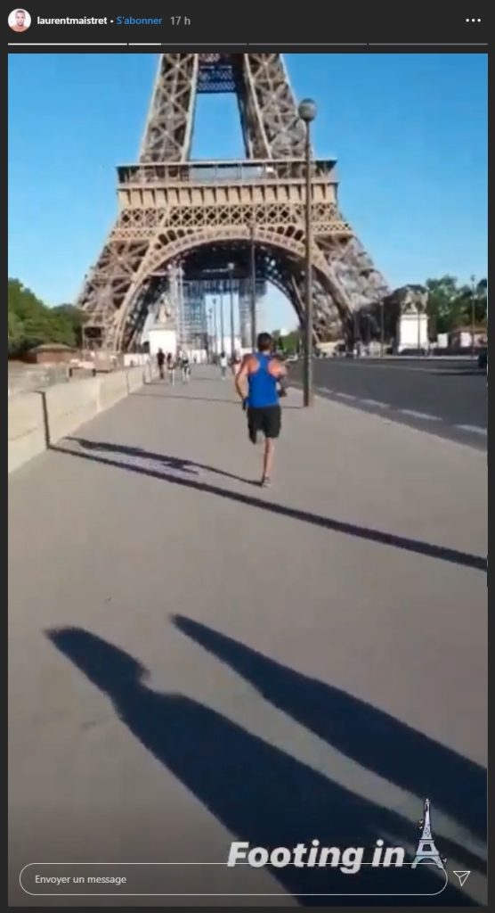 Laurent fait un footing sur instagram