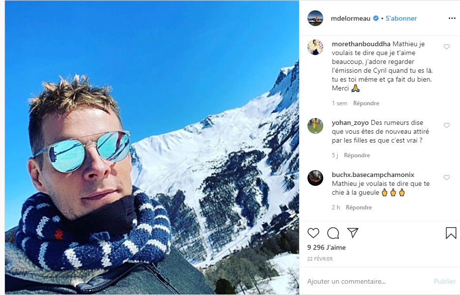 Matthieu Delormeau sur instagram