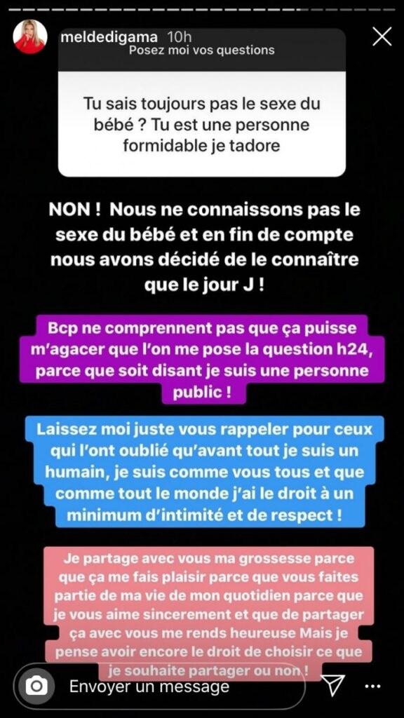 Mélanie Dedigama s'énerve sur instagram