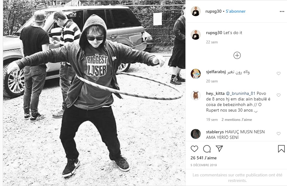 Rupert Grint sur instagram