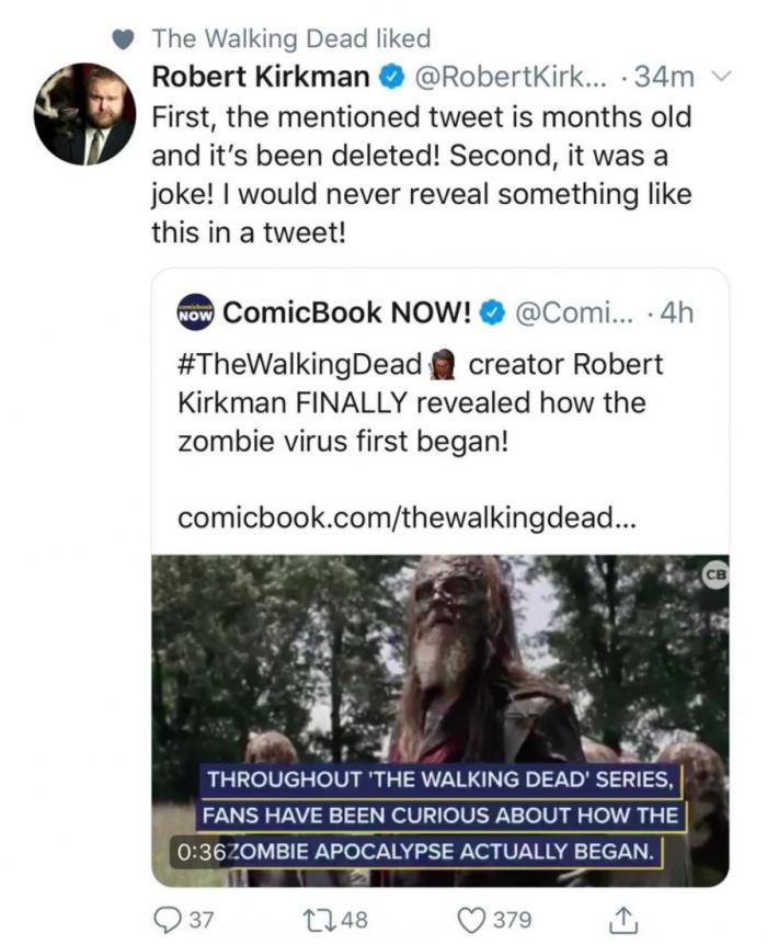 Tweet de Robert Kirkman