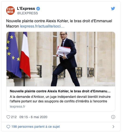 Le bras droit de Macron visé par une nouvelle plainte déposée par Anticor