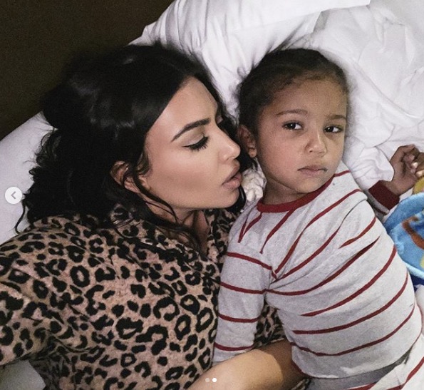Kim Kardashian avec sa fille