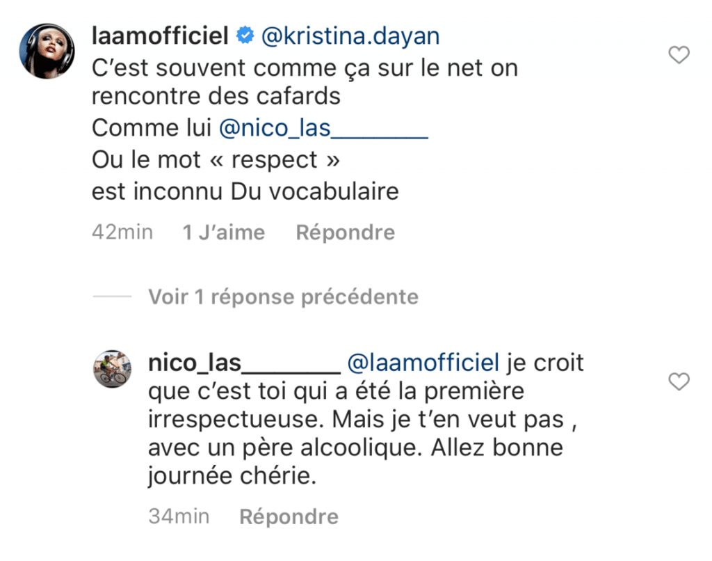 Lââm : le clash avec un internaute