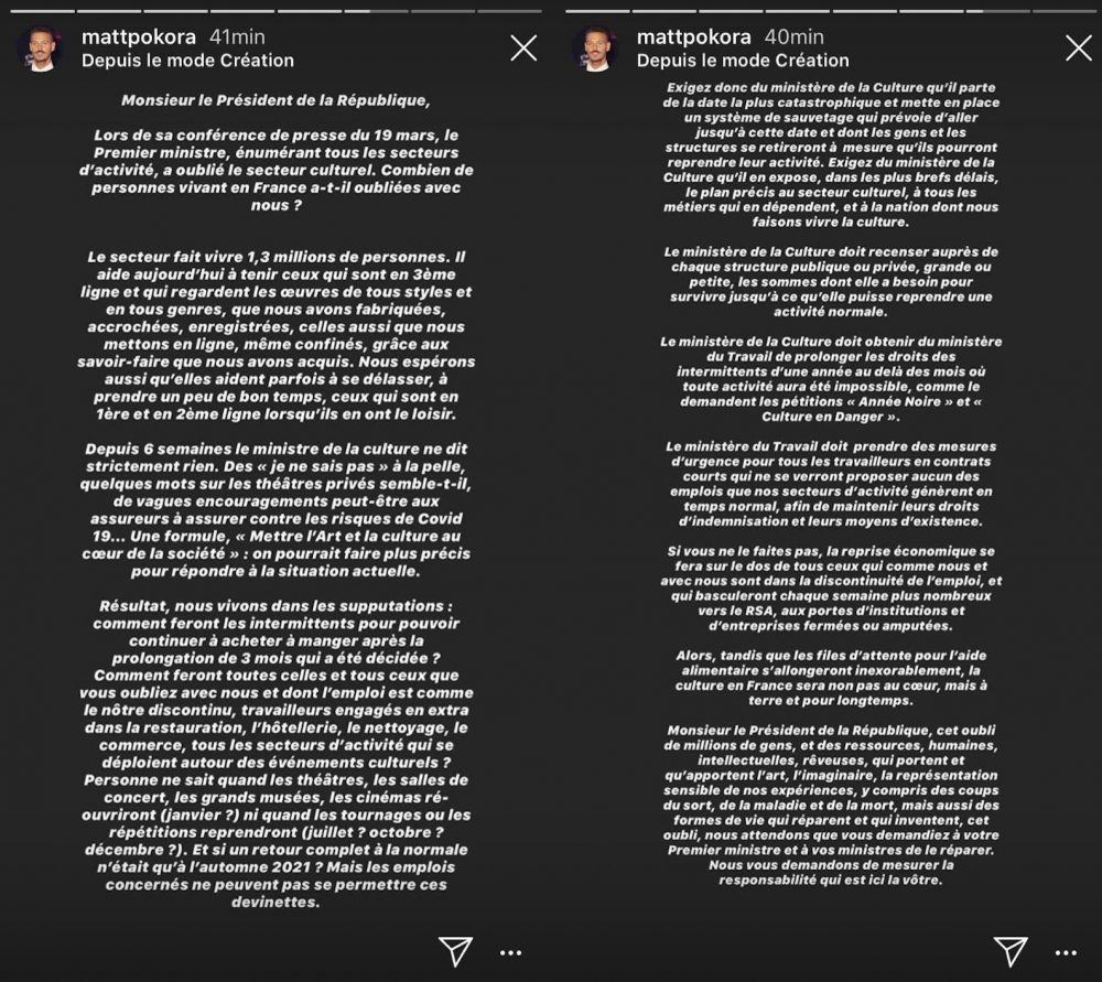 M Pokora adresse une lettre ouverte touchante à Emmanuel Macron