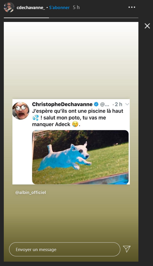 Christophe Dechavanne fait un hommage à son chien Adeck