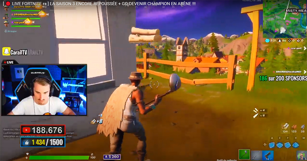 Comme Carail TV, de nombreux joueurs jouent à Fortnite en live