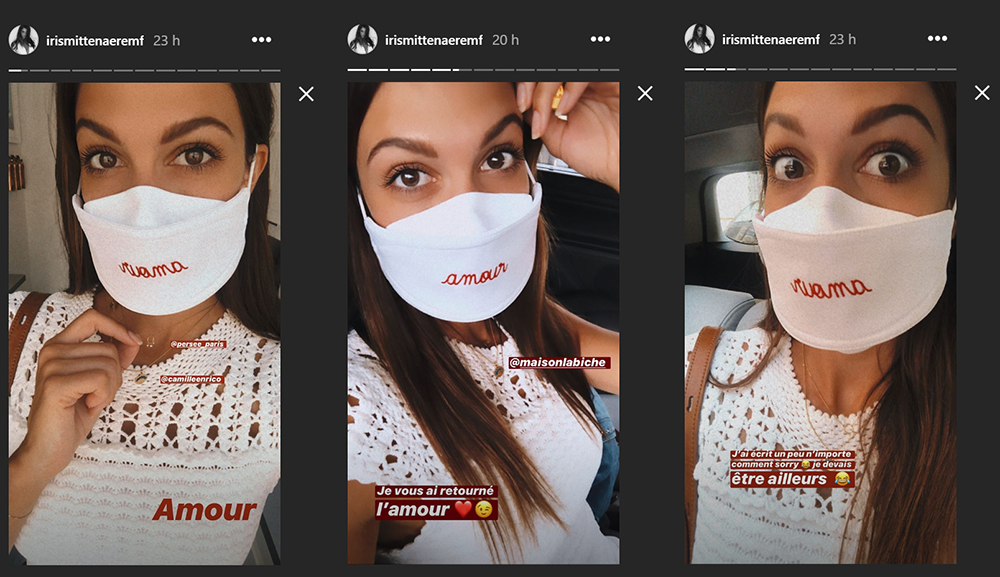 Iris Mittenaere, stylée même avec un masque