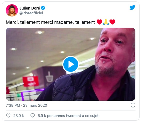 Capture Twitter du compte de Julien Doré