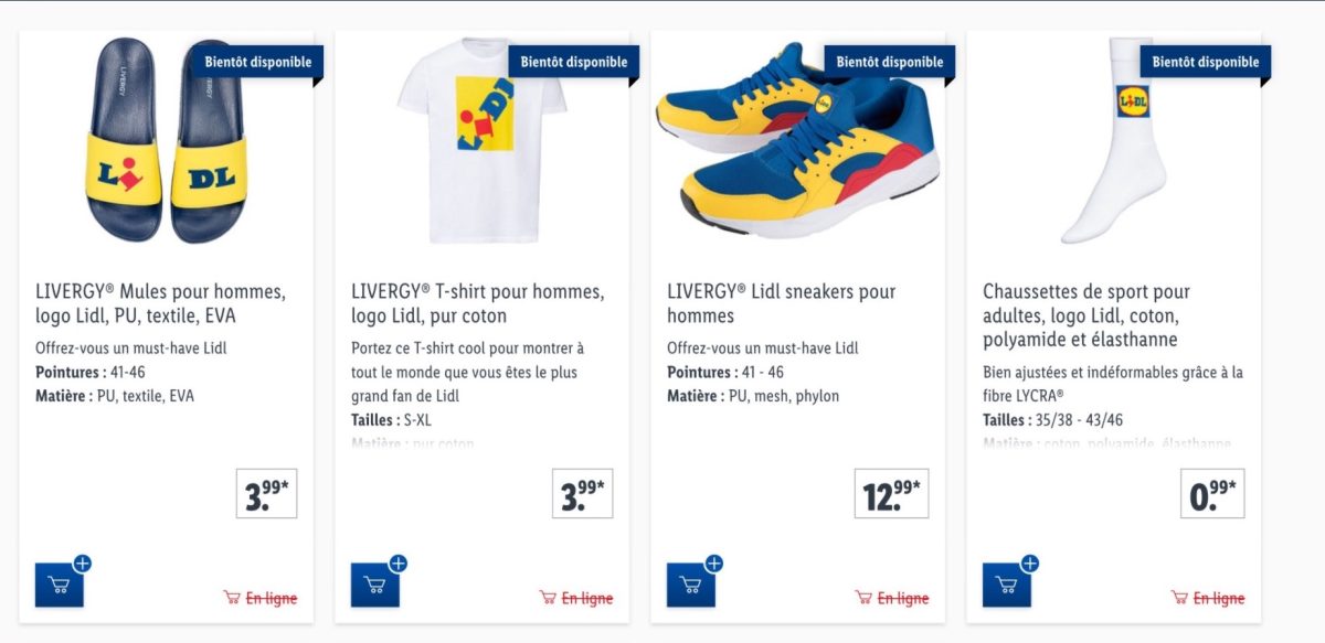 Marque de vêtement Lidl