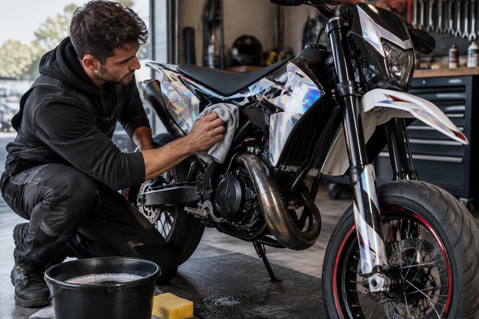 Comment nettoyer sa 50cc sans abîmer un kit déco holographique