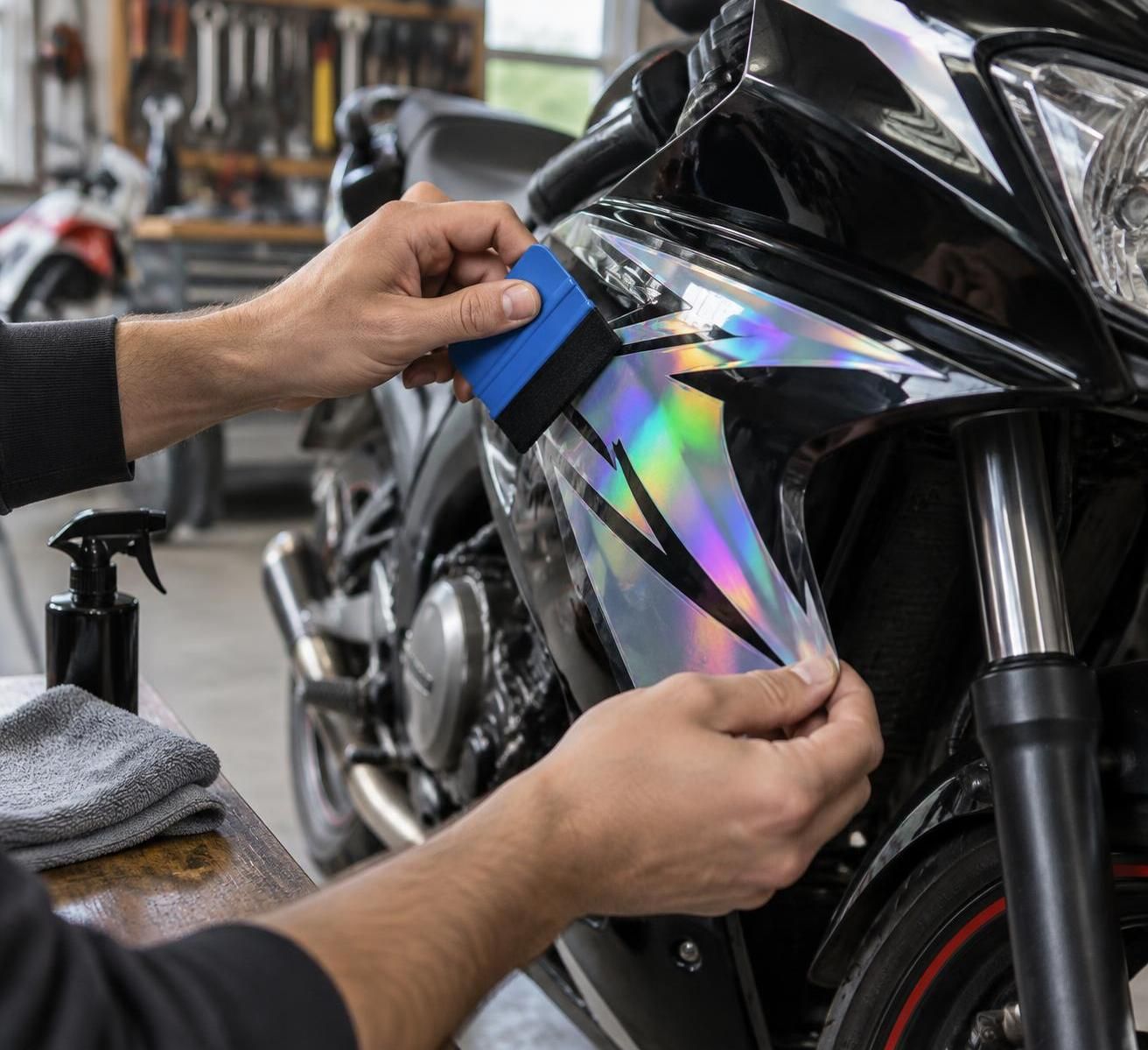 découvrez comment un kit déco holographique transforme votre 50cc avec des reflets changeants et un style unique qui attire tous les regards.